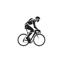 silhouette of a person riding a bike