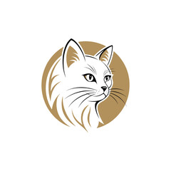 Fototapeta premium cat logo silhouette vector line art logo design