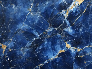 Abstract blue marble texture with golden veins for a luxurious, opulent and elegant look