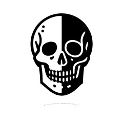 Fototapeta premium skulls icon black and white