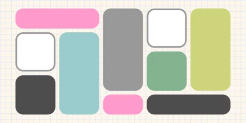 Rideaux Années 50 patrons Modular shapes and bento grid   © Oktian07