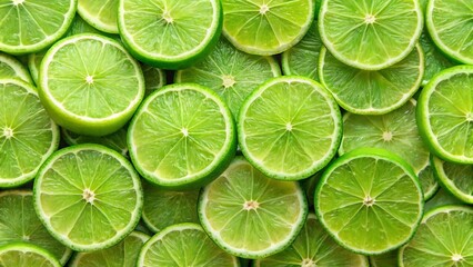 Juicy Lime Slices: Vibrant Green Summer Background Wallpaper