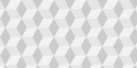 Fototapeta premium Minimal modern cubes geometric tile and mosaic wall grid backdrop hexagon technology wallpaper background. White and gray block cube structure backdrop grid triangle texture vintage design. 