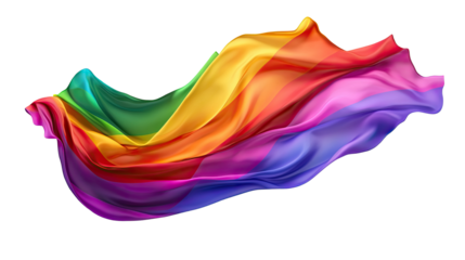 Rainbow Fabric Swirl: A vibrant and dynamic image of a colorful silk fabric swirling gracefully, capturing a spectrum of colors in a captivating abstract design. 