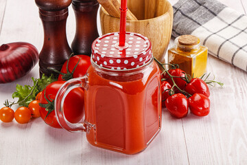 Fresh Tomato juice in the glass