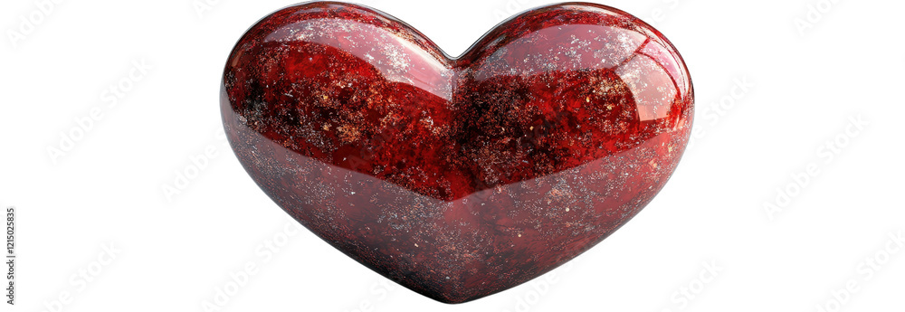 Poster red heart shaped object isolated on a black background for romantic and emotional themes isolated on
