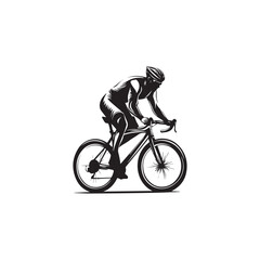silhouette of a person riding a bike