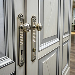 Naklejka premium A door lock is a mechanical or electronic device used to secure doors,