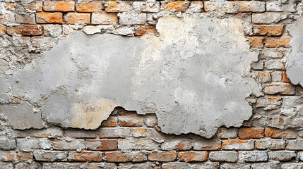 A destroyed brick wall with a minimalistic bright tone featuring modern blurred effects, leaving empty space for captions, symbolizing chaos and disruption in a clean and open environment

