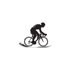 silhouette of a person riding a bike