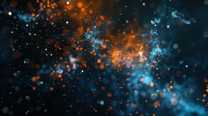 Fototapeta premium Abstract Blue and Orange Sparkles