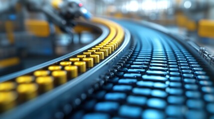 Automated factory conveyor belt sorting pills