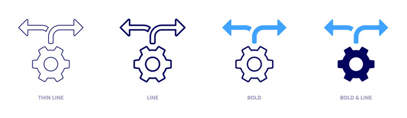 Decision Making icon in 4 different styles. Thin Line, Line, Bold, and Bold Line. Duotone style. Editable stroke