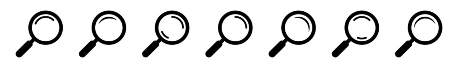 Search icon. Loupe icons set. Magnifying glass icon, magnifier icon.