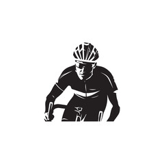 silhouette of a person riding a bike