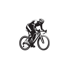 Obraz premium silhouette of a person riding a bike