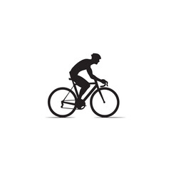 silhouette of a person riding a bike