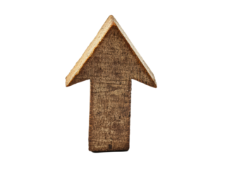 Isolated Wooden Up Arrow