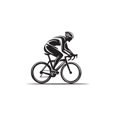 Obraz premium silhouette of a person riding a bike