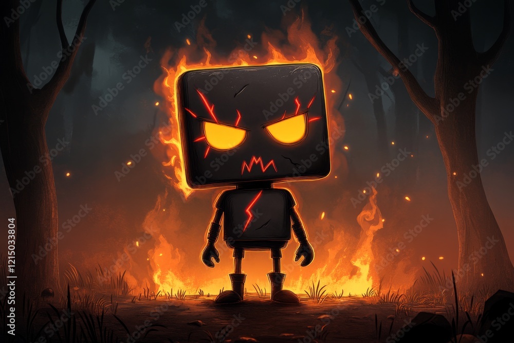 Poster A pixel art animation of a character stomping in anger, with red lines radiating from their head and tiny pixelated smoke clouds rising around them