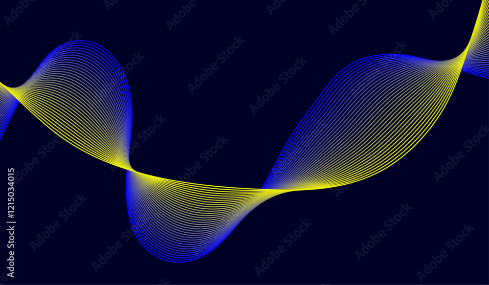 Poster abstract vector wave. equalizer for music from smoothly moving lines.