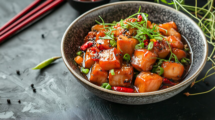 Chinese braised pork belly, dongpo pork. Braised pork belly, dongpo pork, chinese cuisine