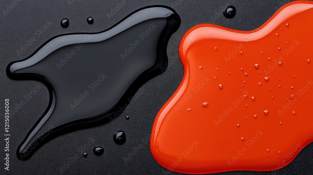 Poster abstract red and black splashes: dynamic interplay of vibrant red and deep black paint splatters aga