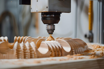 Cnc milling machine processing wood