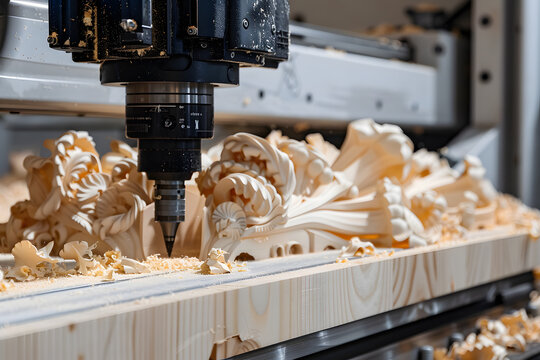 Precision cnc woodworking machinery at work