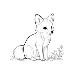 Cute Fox in Easy and Bold Coloring Page