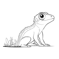 Obraz premium Cute Lizard in Easy and Bold Coloring Page