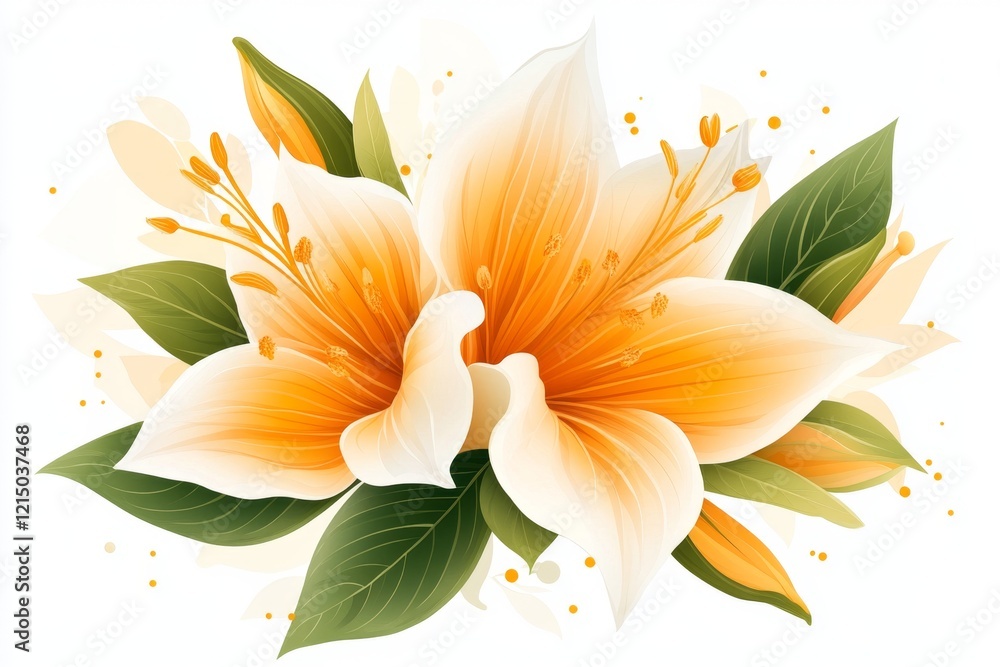 Poster a simple, elegant depiction of a zucchini flower and leaf, drawn in a minimalist style with subtle y