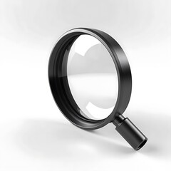 A Black Magnifying Glass on White Background