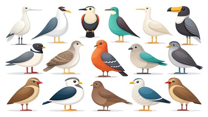 collection of birds