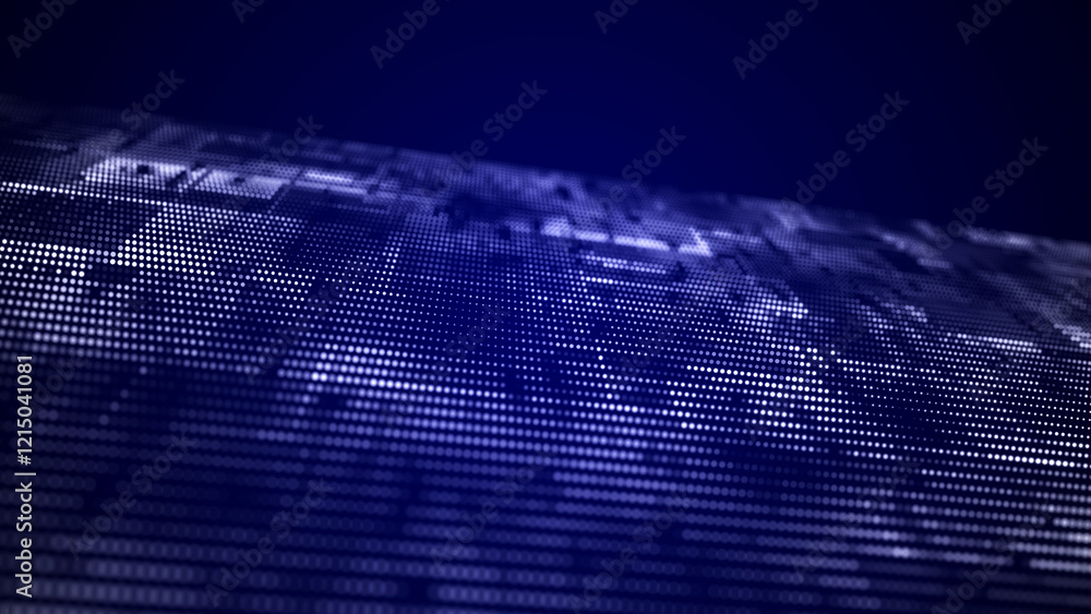 Poster technological background made of dots and lines. large amount of data. 3d rendering.