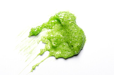A sample of a cosmetic body care scrub. White background.