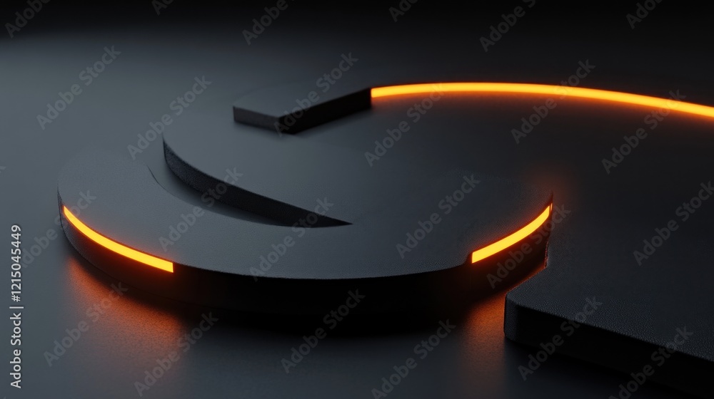 Poster stylish minimal modern concept design with orange light accent element