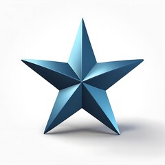 Obraz premium A three dimensional blue star on white background