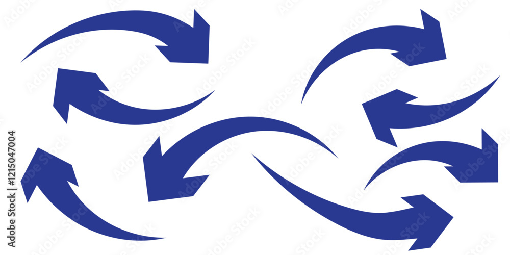 Poster red long arrow icon . vector of trendy long arrow left and right in curve style arrow or web design
