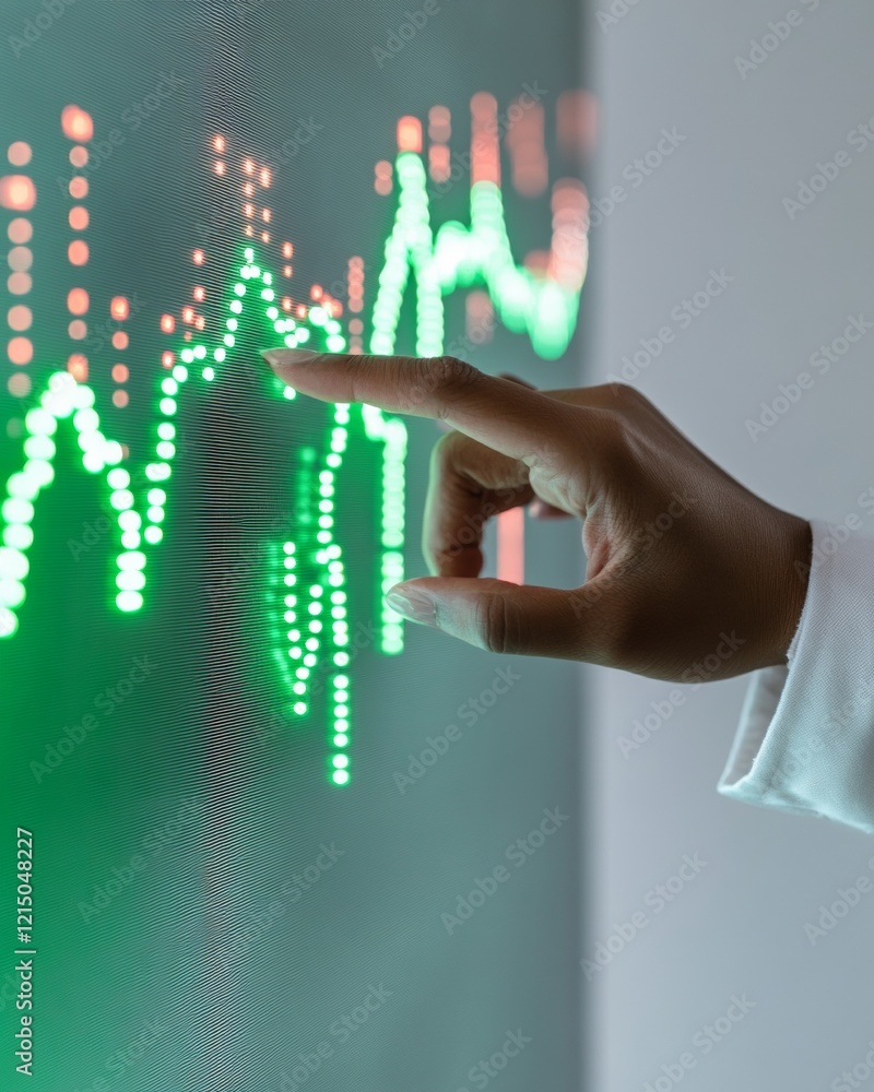 Leinwandbilder Dynamic Stock Analysis Hub Interactive Digital Display with Diverse Team in Modern Workspace - Enhancing Financial Strategies and Innovative Collaboration