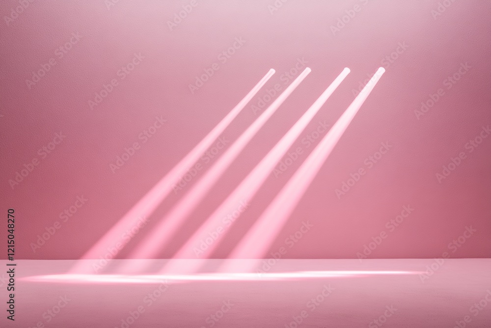 Poster immersive led light installation on minimalistic pink backdrop - enhancing event ambiance and visual
