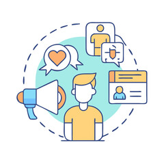 influencer outreach icon, influencer outreach vector illustration-simple illustration of influencer outreach, perfect for influencer outreach logos and icons