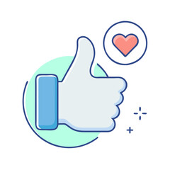 like button icon, like button vector illustration-simple illustration of like button, perfect for like button logos and icons