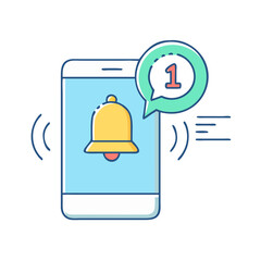 Fototapeta premium push notifications icon, push notifications vector illustration-simple illustration of push notifications, perfect for push notifications logos and icons
