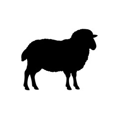 Black cute sheep silhouette icon vector illustration design on white background.