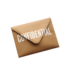 Sealed Confidential Brown Envelope with Secure Stamp and Folded Edge Isolated on Transparent Background