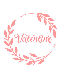 Valentine’s Day typography text on plain white transparent isolated background for card, shirt, hoodie, sweatshirt, apparel, tag, mug, icon, poster or badge