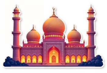 Amazing architecture design of muslim mosque ramadan