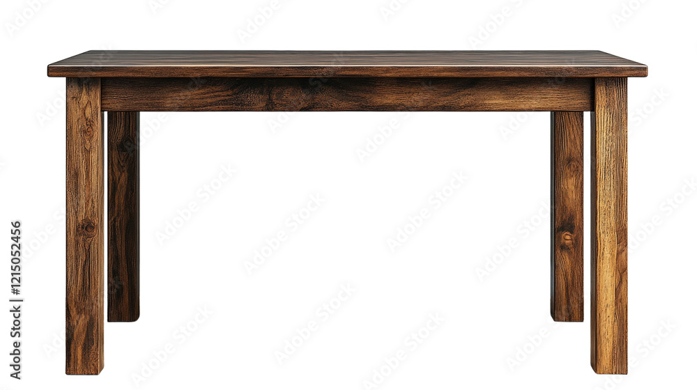 Poster wooden table on black background showcasing natural texture and design details in a minimalistic set
