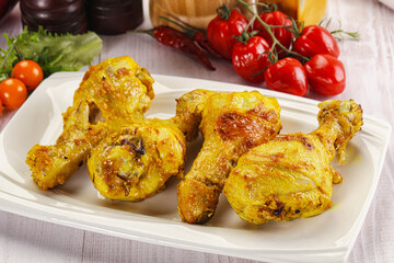 Roasted Chicken leg drumsticks with curry sauce